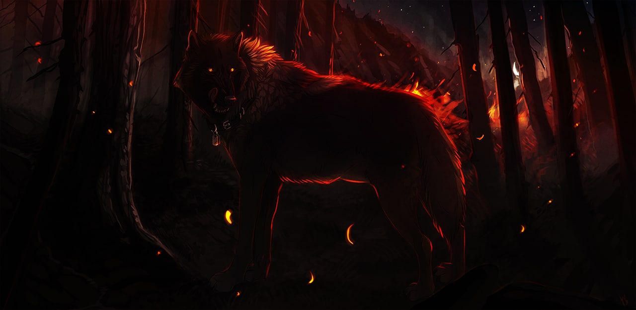 Черный Волк С Красными Глазами Арт